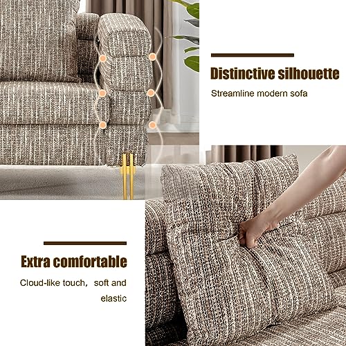 image for AMERLIFE Modern Sofa Couch, 24''Extra Deep Seat Sofa for Living Room, 