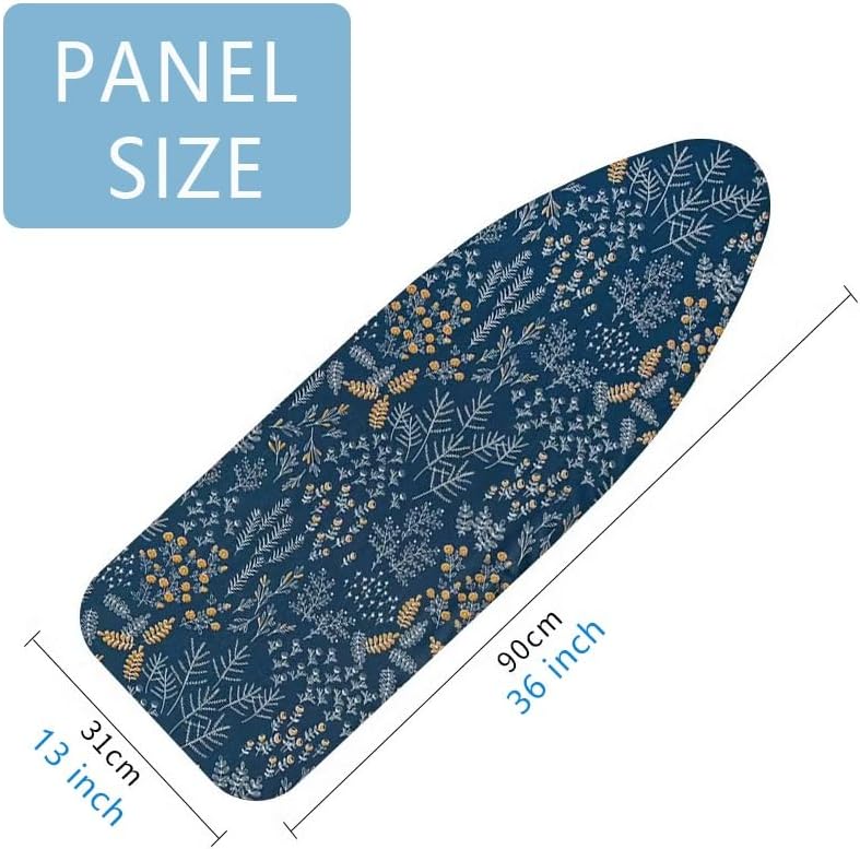 Replacement Ironing Board Cover with Padding, 13x36in Scorch Resistant Thick Padding, Adjustable Ironing Board Cotton Covers, Easy Installation(Calico Version)
