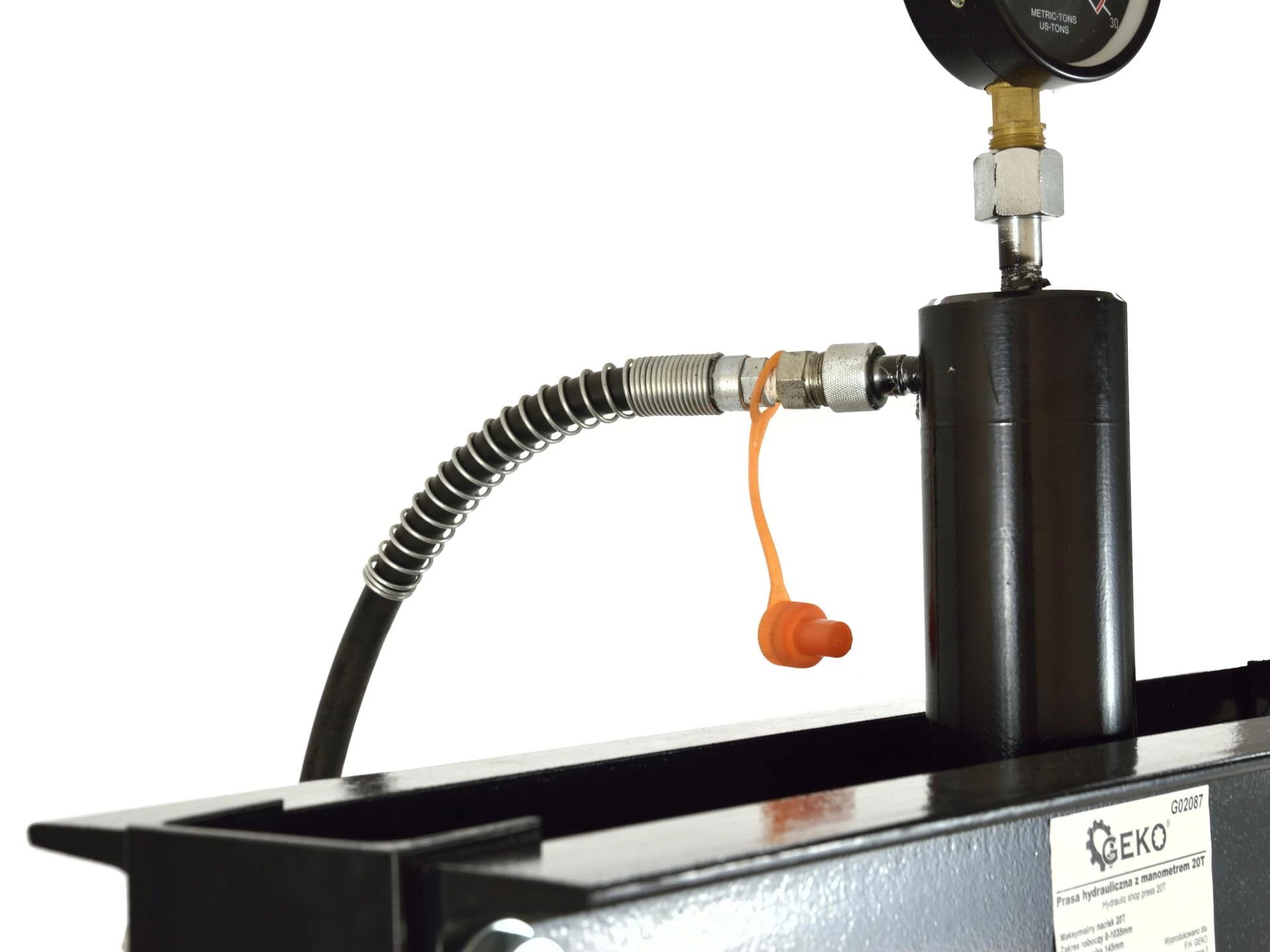 Geko G02087 - Prensa hidráulica con manómetro, 20 toneladas, color negro