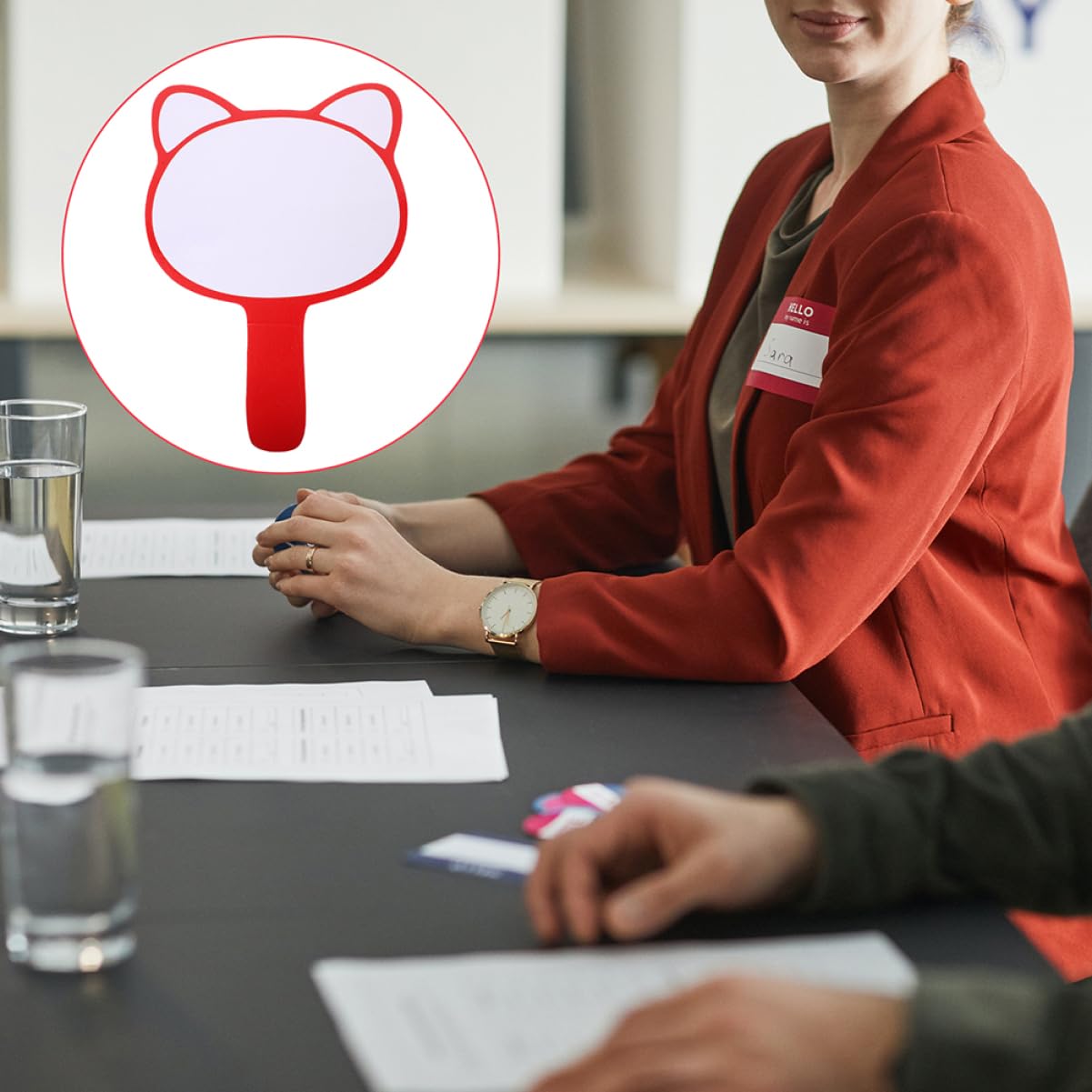 NUOBESTY 10pièces Panneaux Écrits Effaçables à Main Tableaux Blancs Unidirectionnels pour Compétitions Et Évaluations Modèle Chat