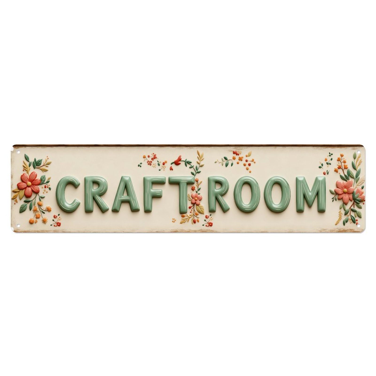 Floral Berry Vine Craft Room Metal Tin Sign Plaque