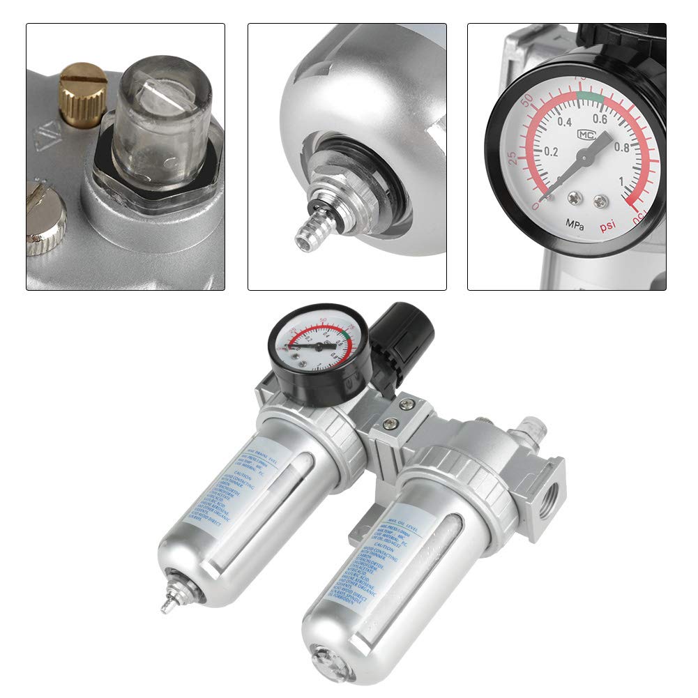 Wakects Regolatore del filtro dell'aria, separatore di olio 1/2 ", filtro per compressore d'aria, compressore d'aria per compressore e utensili ad aria