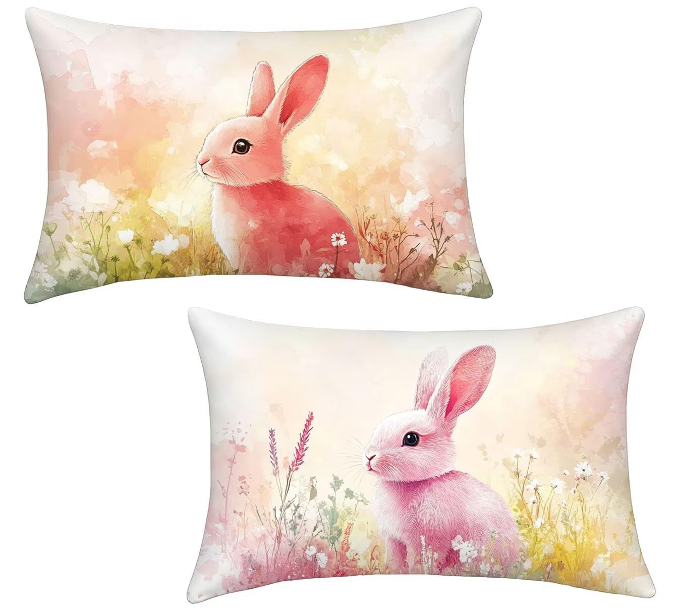 Housse coussin extérieur imperméable 40x70 rose pour canapé et jardin