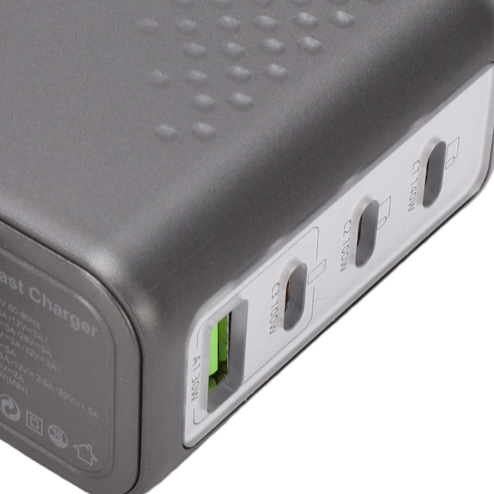 VBESTLIFE Bloque de Cargador USB C de 148W, Adaptador de Pared Rápido GAN de 4 Puertos con Control Táctil de Pantalla Inteligente AI, para Auriculares de Teléfono, Tableta y Portátil (Enchufe de la
