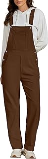 luvamia Corduroy Overalls for Women Bib Straight Leg Baggy Carpenter Adjustable Strap Fall Jumpsuit