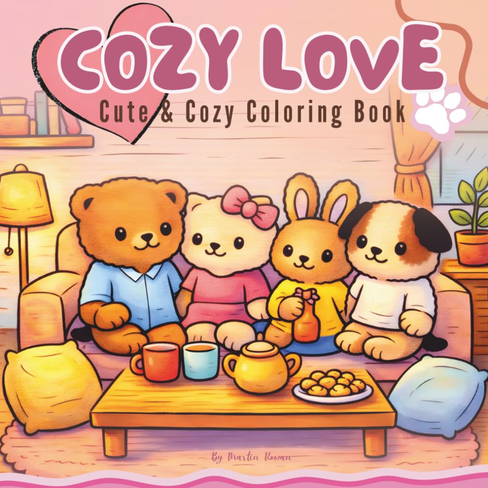 Cozy Love Coloring Book: Cute and Cozy Coloring Book for Couples with Adorable Animal Pairs, Romantic Scenes and Relaxing Cozy Moments