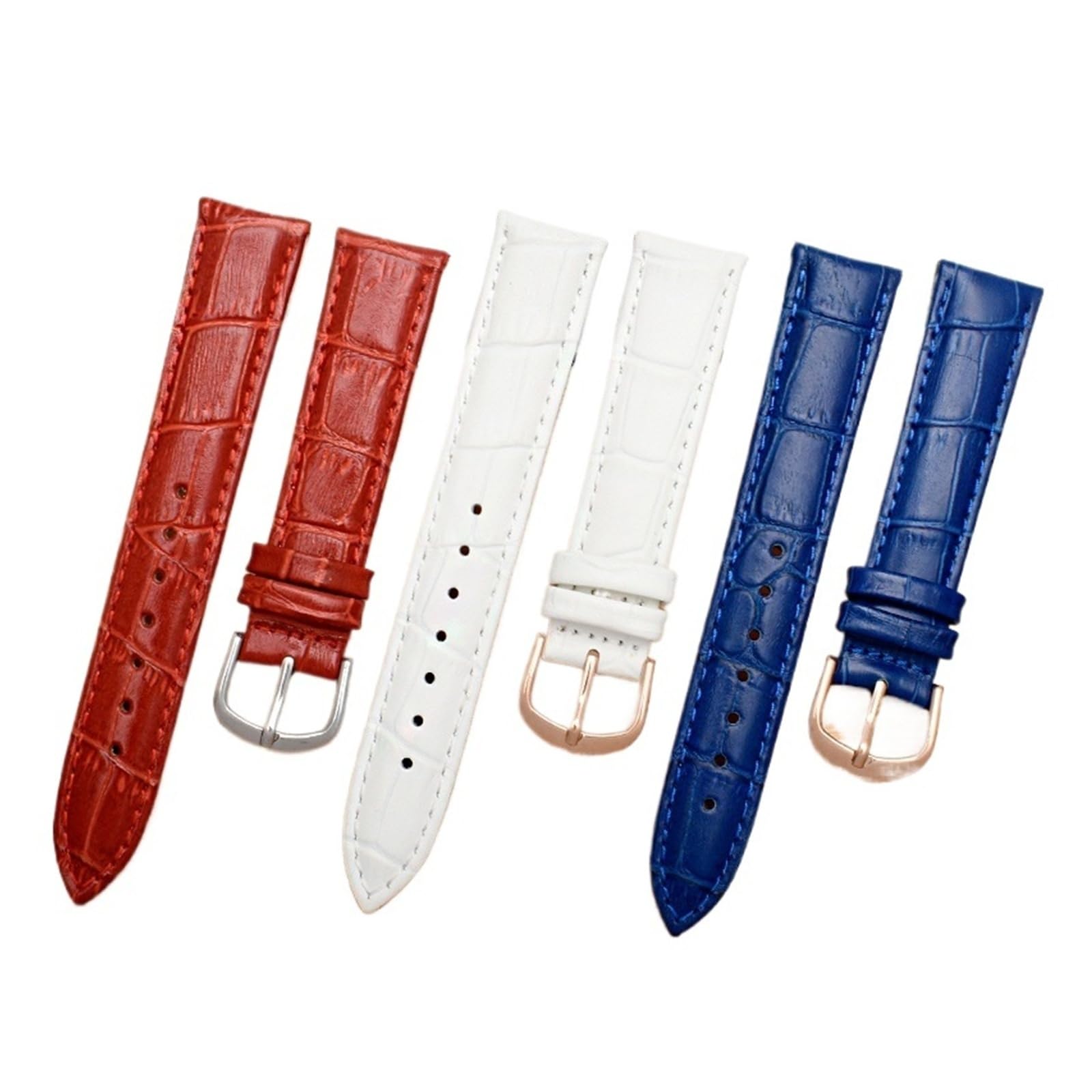 Genérico NASUNJIA Correas De Reloj De Cuero Genuino De 12 Mm, 15 Mm, 14 Mm, 16 Mm, 18 Mm Y 20 Mm For Mujeres Y Hombres, Accesorios De Correa De Cinturón Rojo Y Negro.