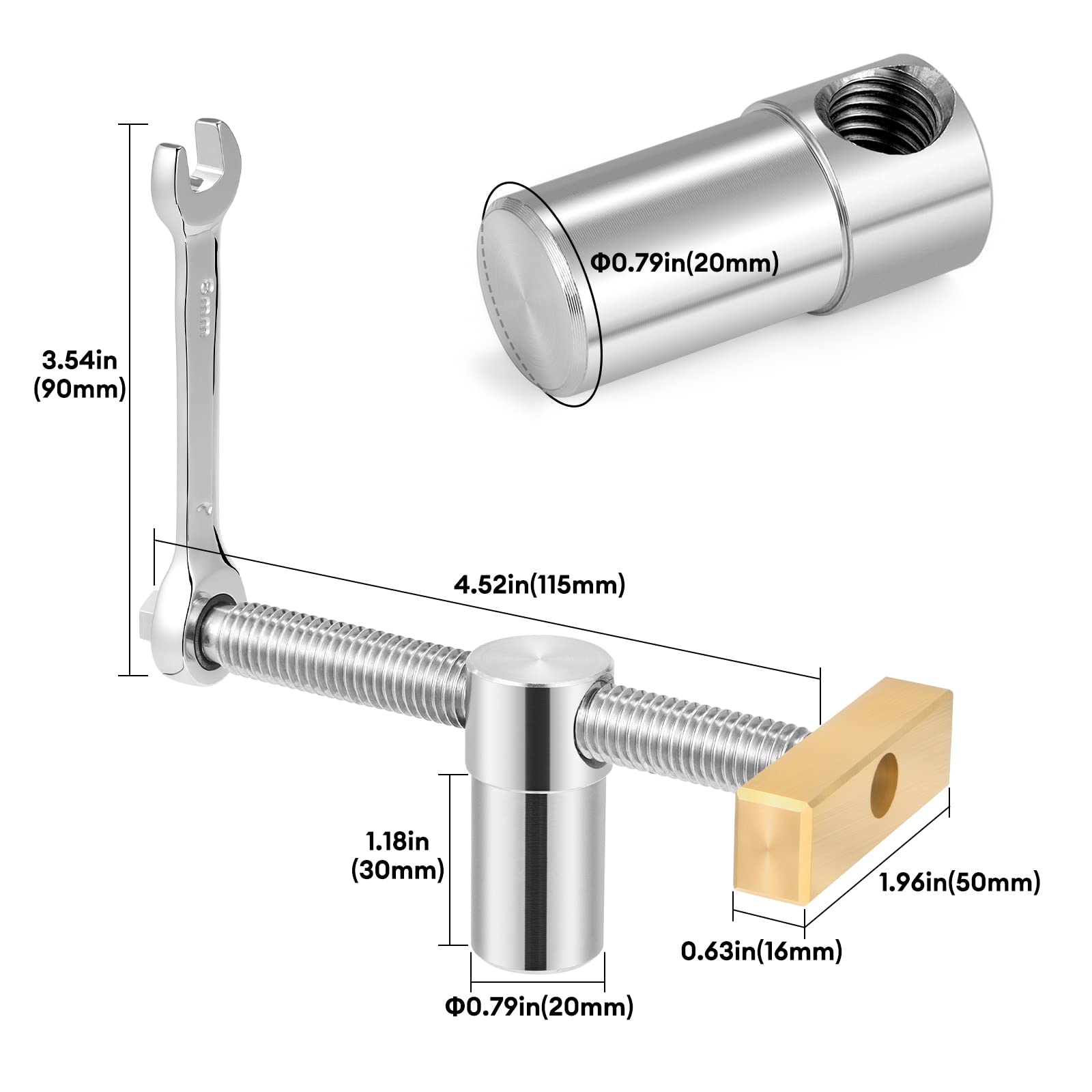 Honseadek Abrazadera Rápida Para Banco De Trabajo - Perro De Banco De Aluminio 20 Mm, Sujeta Piezas En Segundos ¡Muy Práctica!