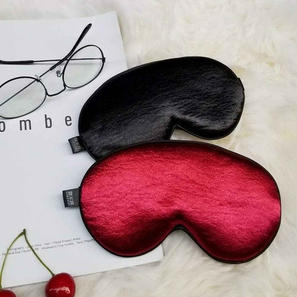 Augenmaske for Schlafen, Schlafhilfe, Augenbinde, 2 Farben, Augenmaske, bequem, ultraweiches Baumwolltuch mit verstellbarem Riemen, perfekt for Schlafen, Entspannen und Reisen (schwarz) (Farbe: Rot, G