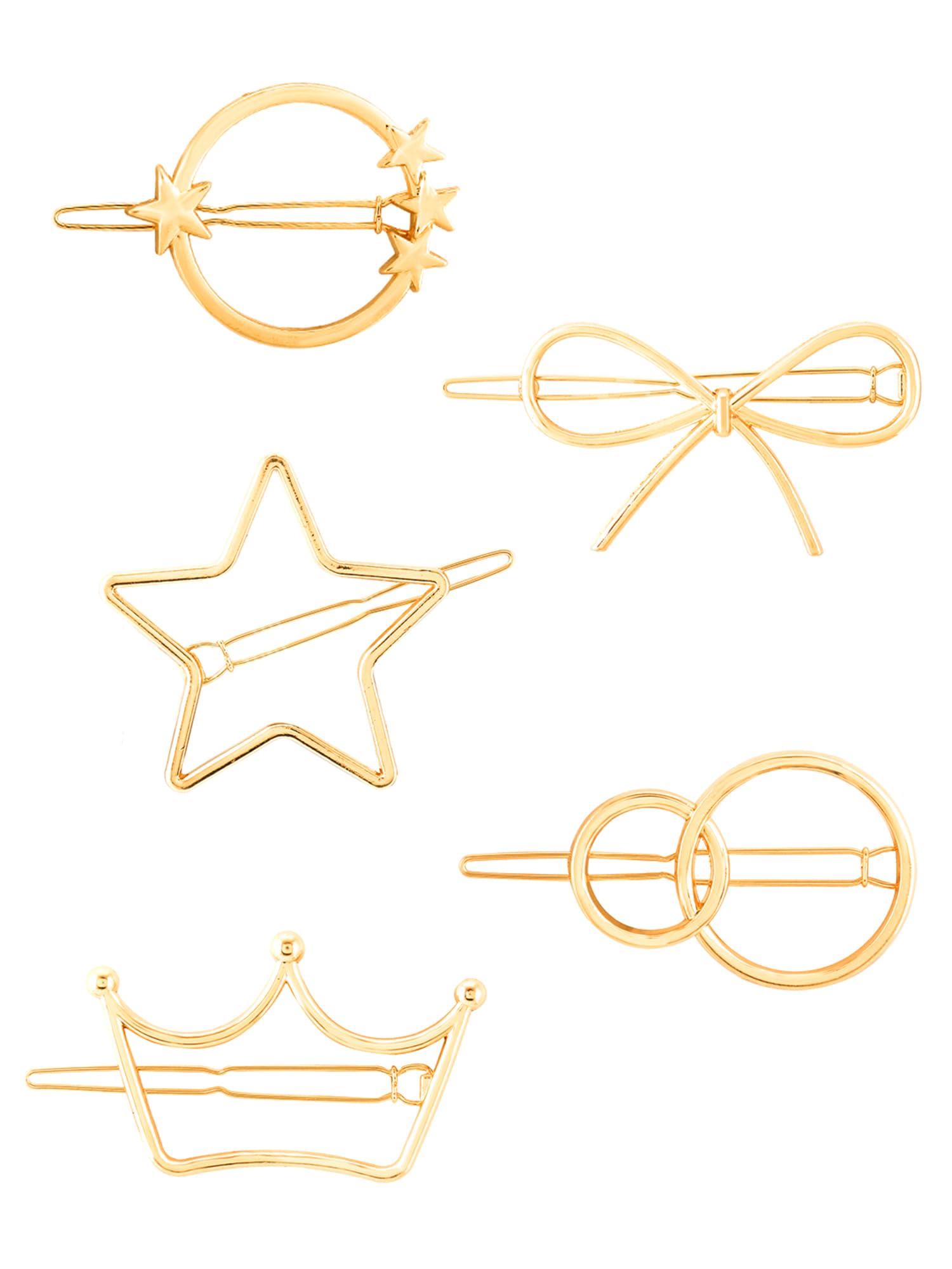 Yellow Chimes Hair Clips for Women Girls Hair Accessories for Women Golden Hair Clip 5 Pcs Hair Clips for Girls Star Bow Hairclips Alligator Clips Hair Pins for Women and Girls Gift For Women & Girls (B0919ML1YM) Amazon Price History, Amazon Price Tracker
