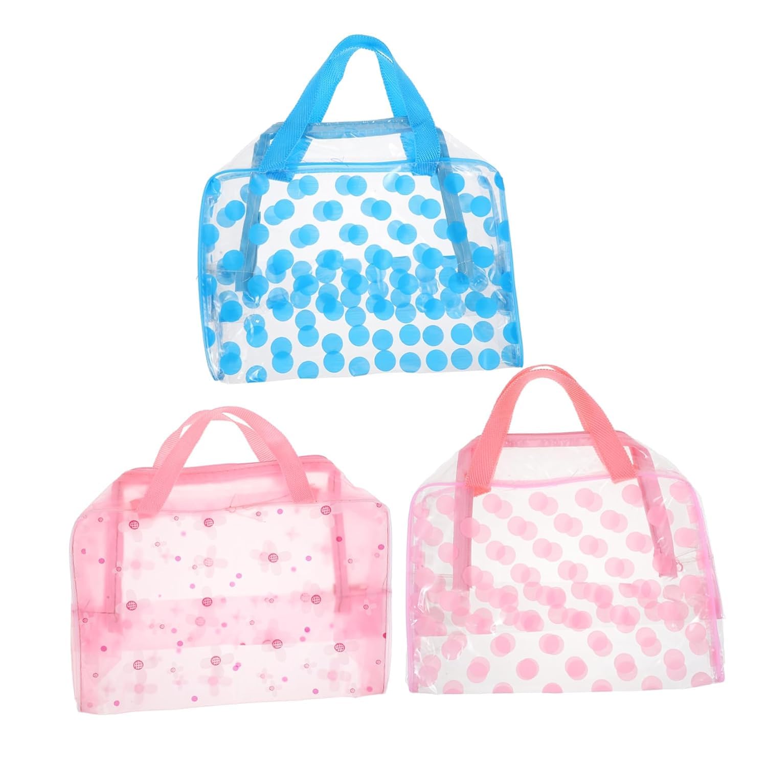 Adaamya® - 3pcs Unisex Multi Color Transparent Clear Cosmetic, Bridal, Makeup, Toiletry, Travel, Sundries Organizer Storage Purse, Bag-picture-48