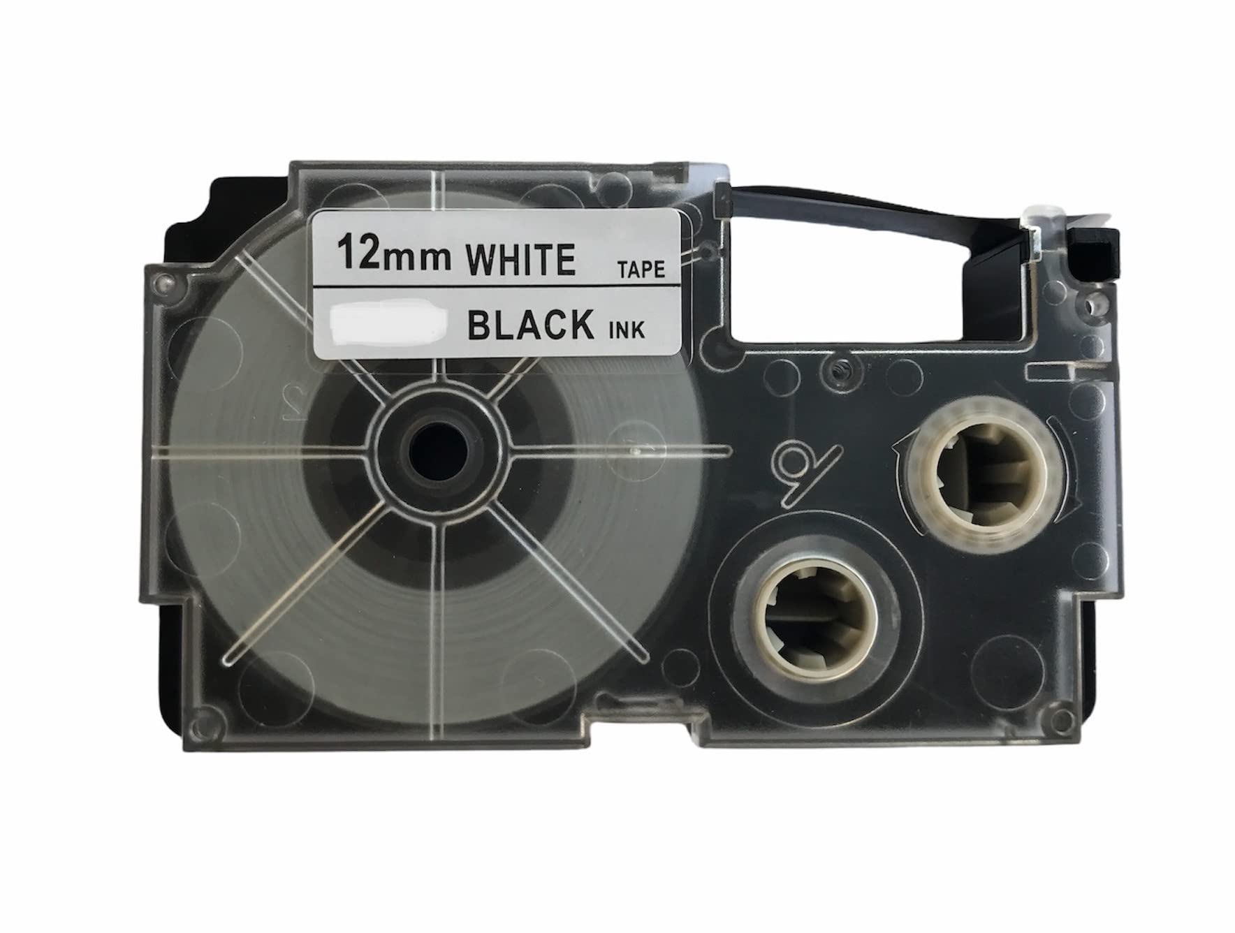 LIVYU LIFE 12mm Label Printer Tape Compatible Label Tape Replacement for Casio KL-120, KL-60, KL-820, KL-7400, KL-G2, KL-HD1 Ez Label Maker, (Black Ink on White Tape -12 mm x 8m-1 Pcs), 1 Label