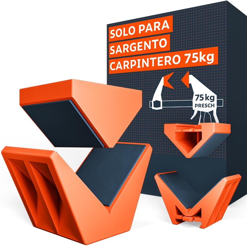 Presch Angle clamps, 2 pieces - for PRESCH carpenters with 75 kg clamping force - Angled attachment for 90° fixings - Durable thanks to robust fibreglass housing