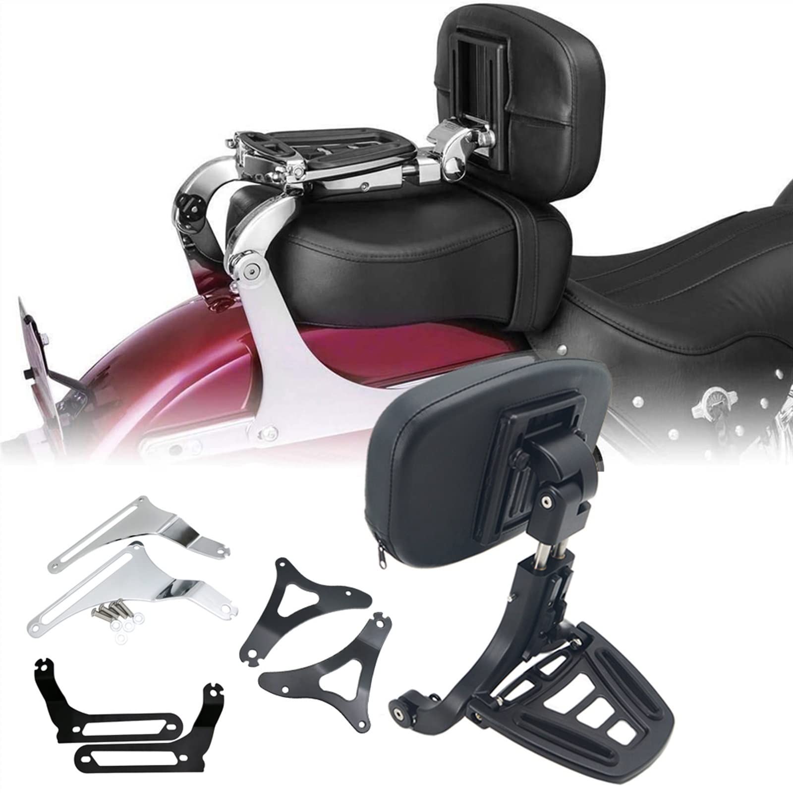 NINOMA Schienale del Sedile del Conducente Regolabile Plug-in per Harley Dyna-Softail-Breakout-Sportster XL 883 Touring Road King Coda gobba (Color : 5)