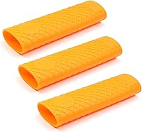 Vista 10 de MroMax Soporte de silicona con asa caliente de 6.1 pulgadas, agarradera antideslizante resistente al calor, para ollas de hierro fundido, woks, Negro