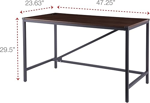 Miniatura 3 de Alera Escritorio de mesa de la serie industrial, 47.25 x 23.63 x 29.5 pulgadas, nogal moderno