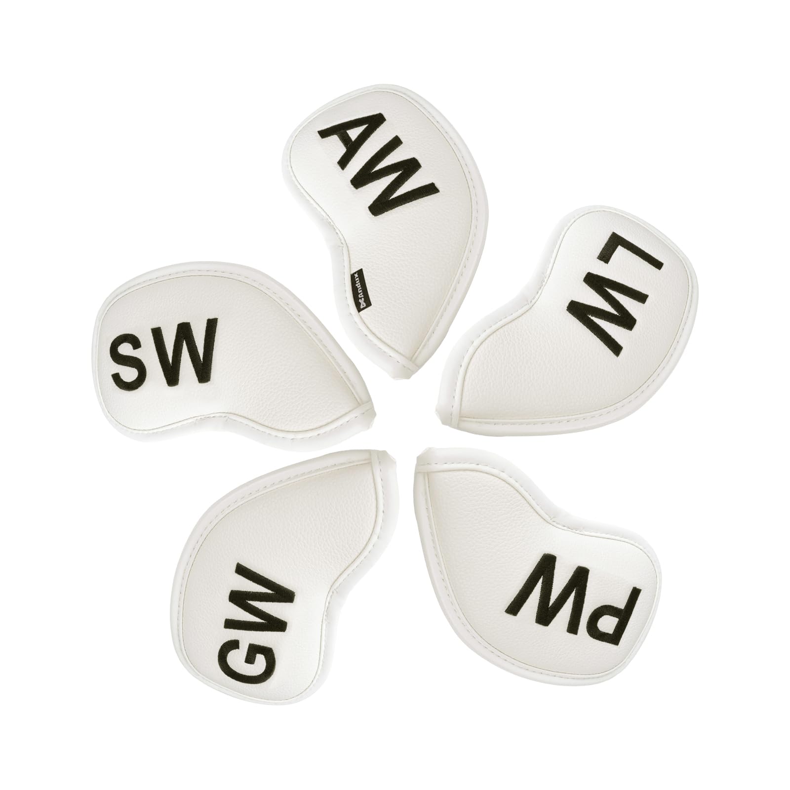 Andux 5Pack PU Golf Wedge Irons Club Head Covers NO. on both Sides with Hook & Loop Closure MT/S20 White โ image 1