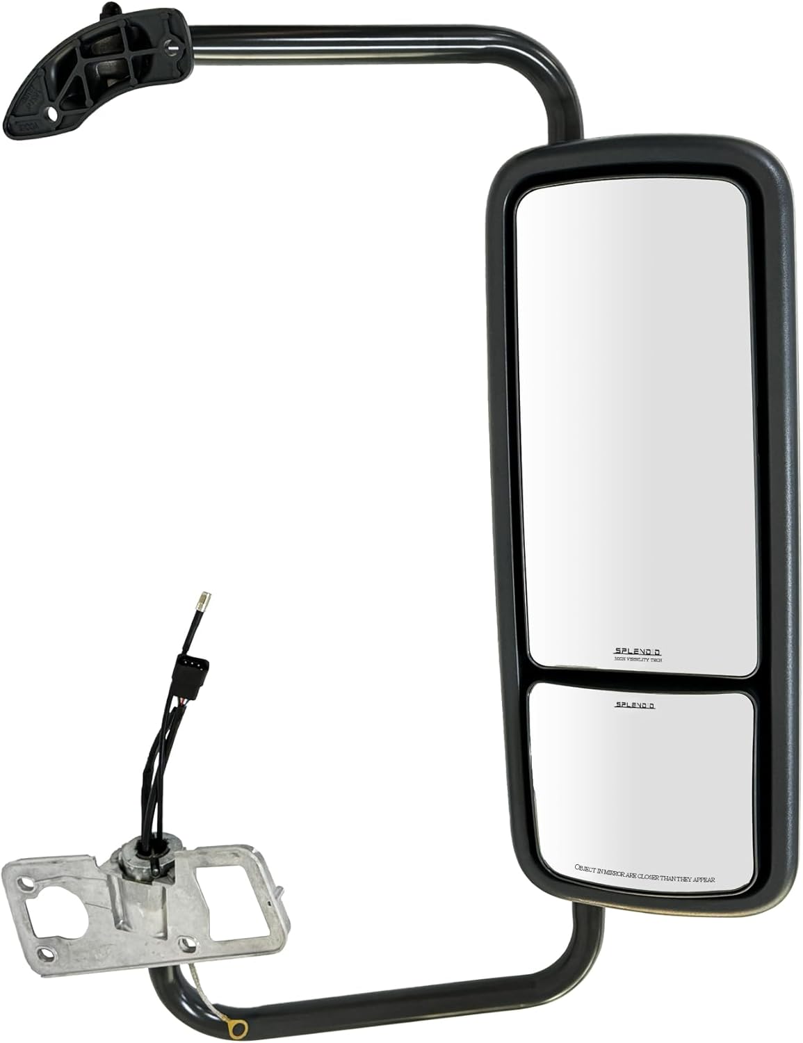 SPLENDID Replacement Side Mirror Set, Power mirror, Heated, Chrome cover, for Freightliner Columbia, Freightliner Coronado, Freightliner Century, Driver Side (OEM: A2253570002)