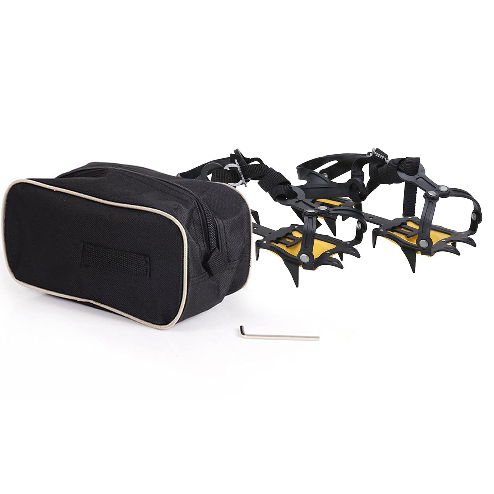 Crampones,Crampones Nieve Hielo 12 dientes Crampones de manganeso Acero de acero de la escalada Snow Ice Anti-patada de calzado Zapato de calzado Grippers Crampon Tracción Dispositivo Montañismo ( Col