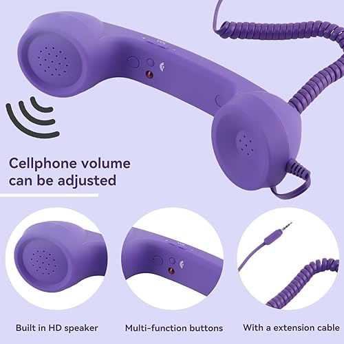 Miniatura 3 de Auricular de teléfono para teléfono celular, teléfono retro con conector de 0.138 in, receptor de teléfono móvil, auriculares antiguos, receptor de