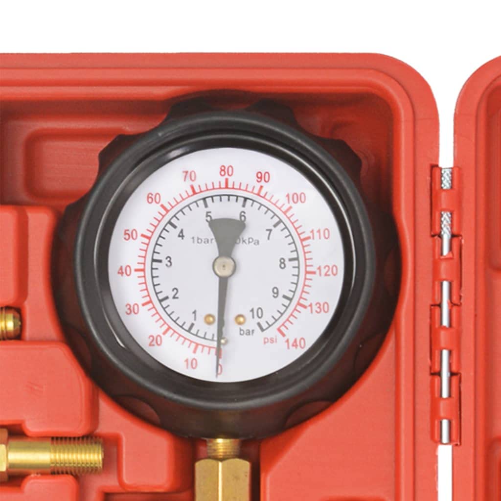 Kit de control de presión de inyección de combustible con manómetro de 0 a 10 bar, adaptadores y mangueras de cobre y plástico, kit de herramientas para coches y camiones