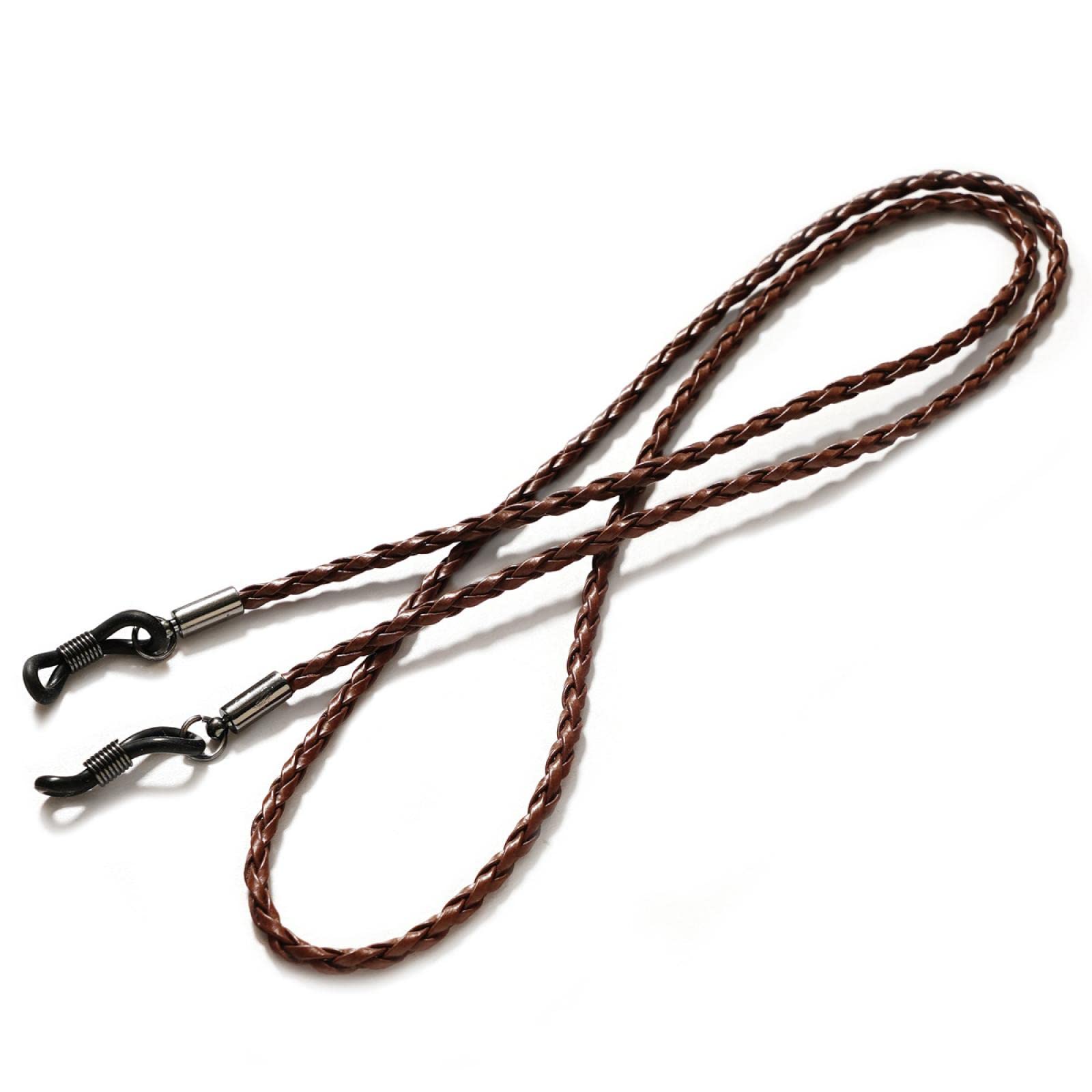 Collier de sangle de lunettes, chaînes de lunettes, cordons de lunettes en cuir coloré, sangle de cou, corde de corde, cordon de lunettes en cuir, extrémité réglable, support de lunettes, accessoires