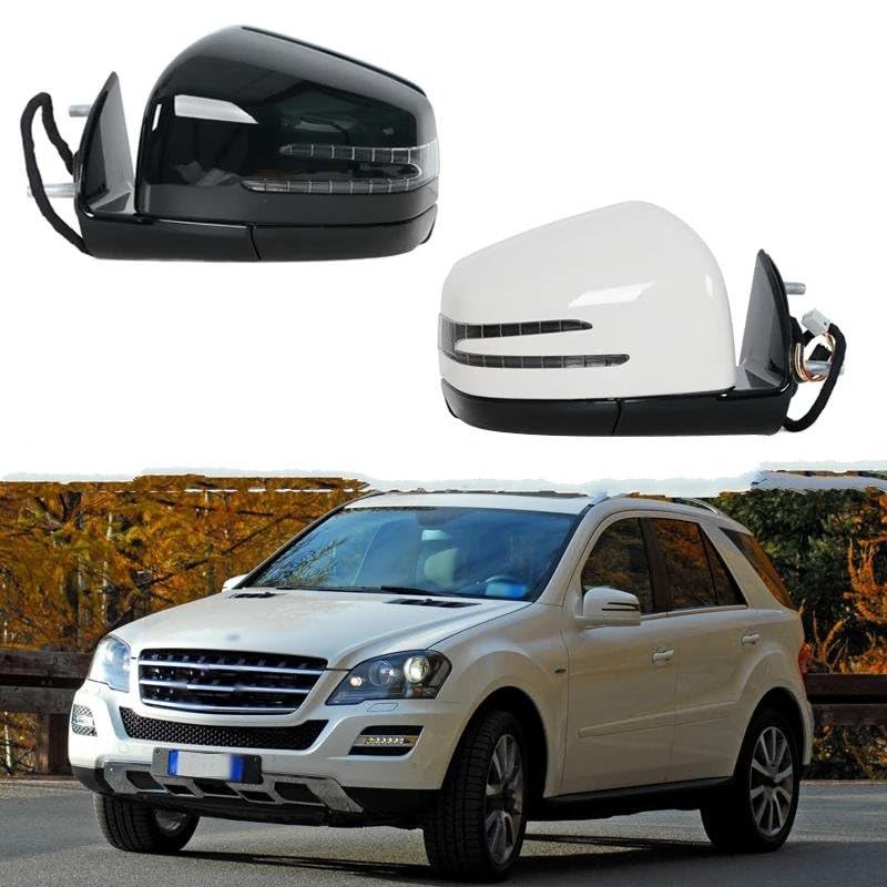 Espejo Retrovisor Coche Espejo Retrovisor Eléctrico Coche Para Mercedes Para Benz W164 X164 ML GL Cl 2005-2011, Color Negro, 1668100164 1668100264 Espejos Exteriores Automóviles(Negro,1pair)