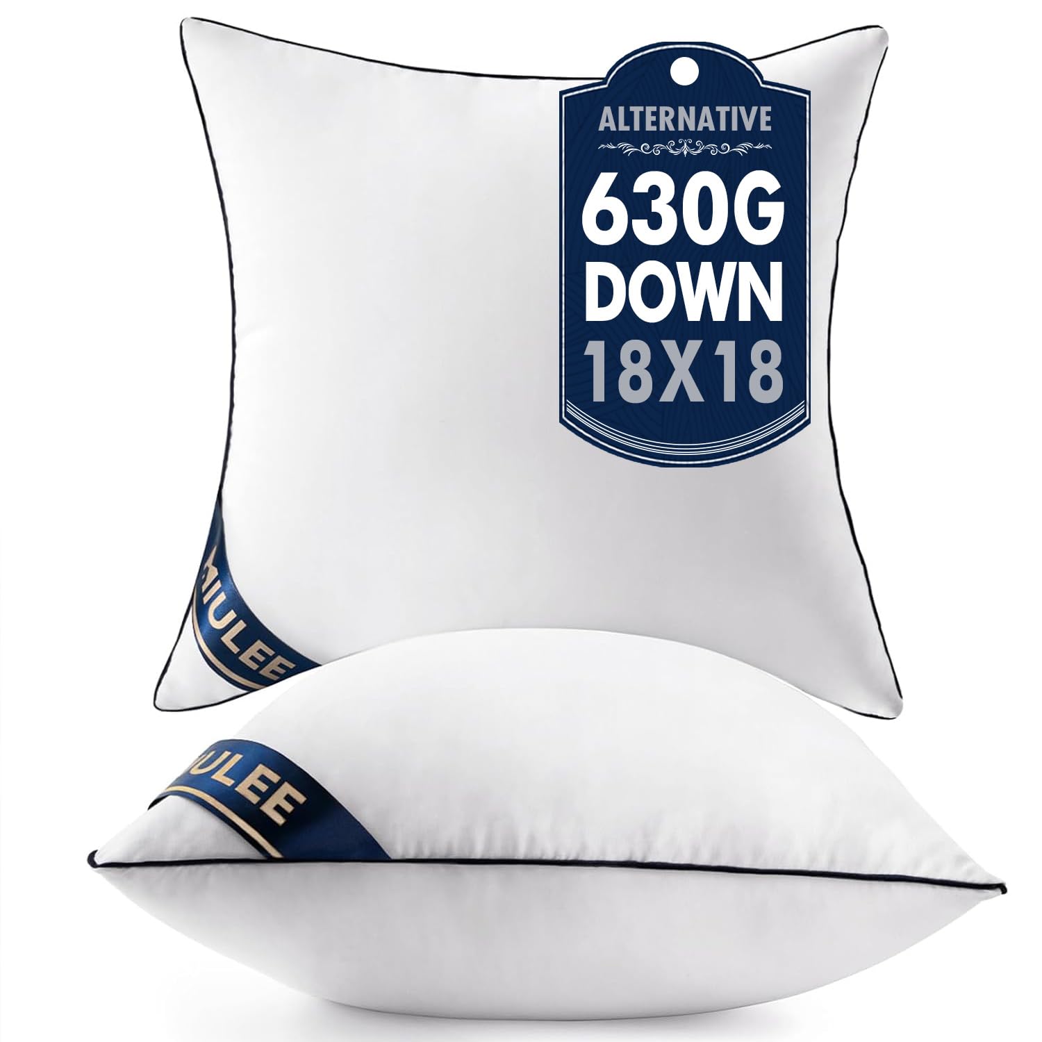 MIULEE 18x18 Pillow Inserts Set of 2 Throw Pillows 18 Inch Premium Down Alternative Pillow Inserts Decorative Pillow Stuffer for Sofa, Couch (18x18 inch, Set of 2)