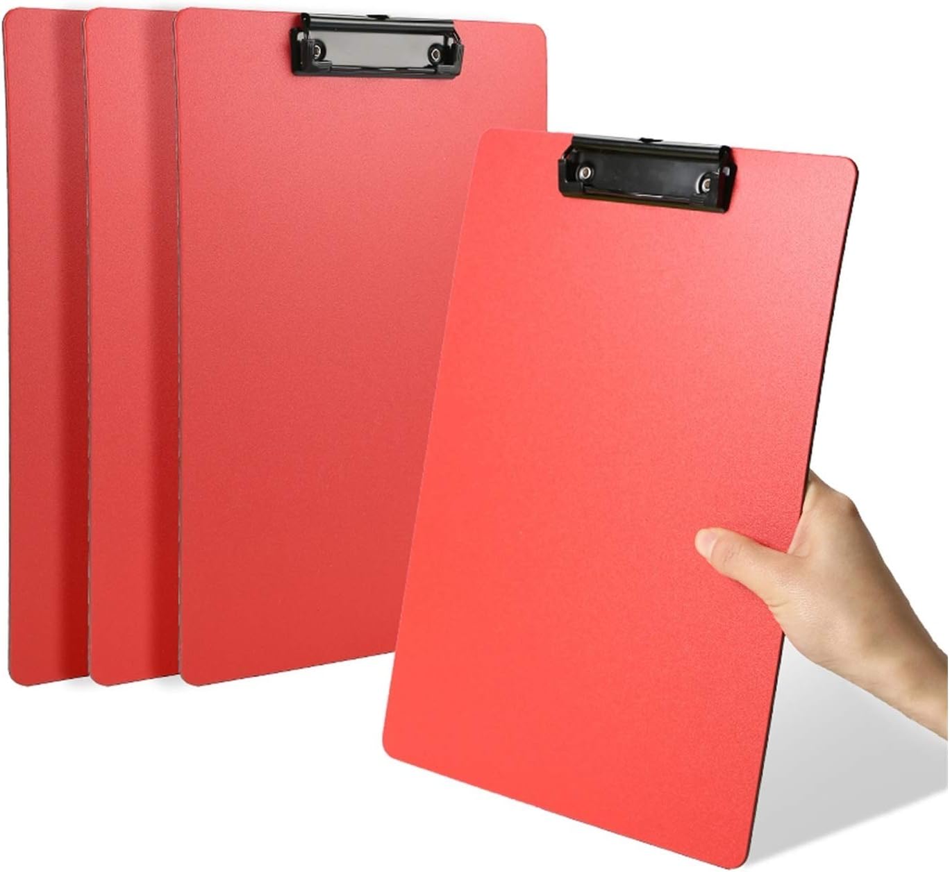 Clipboard A4 and Letter Size Document Clipboard Plastic Folder with Telescopic Hanging Hole Multifunctional Writing Board Binder 5 Pack Low Profile Clip (Color : Red)
