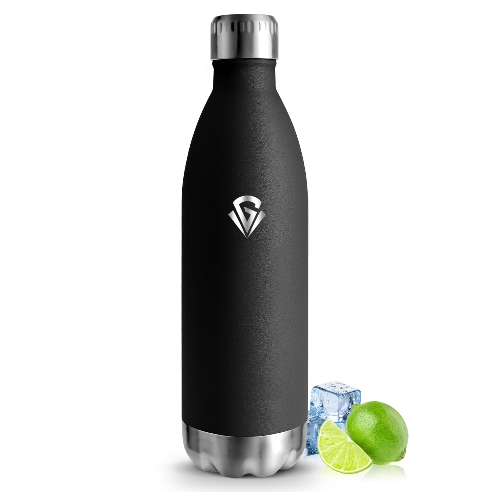 Stainless Steel Water Bottle, 1 Litre, Thermos Flask, BPA-Free, Sports Water Bottle, Leak-Proof Water Bottle, Suitable for Carbonated Drinks, Thermos Flask for Hiking and Mountaineering