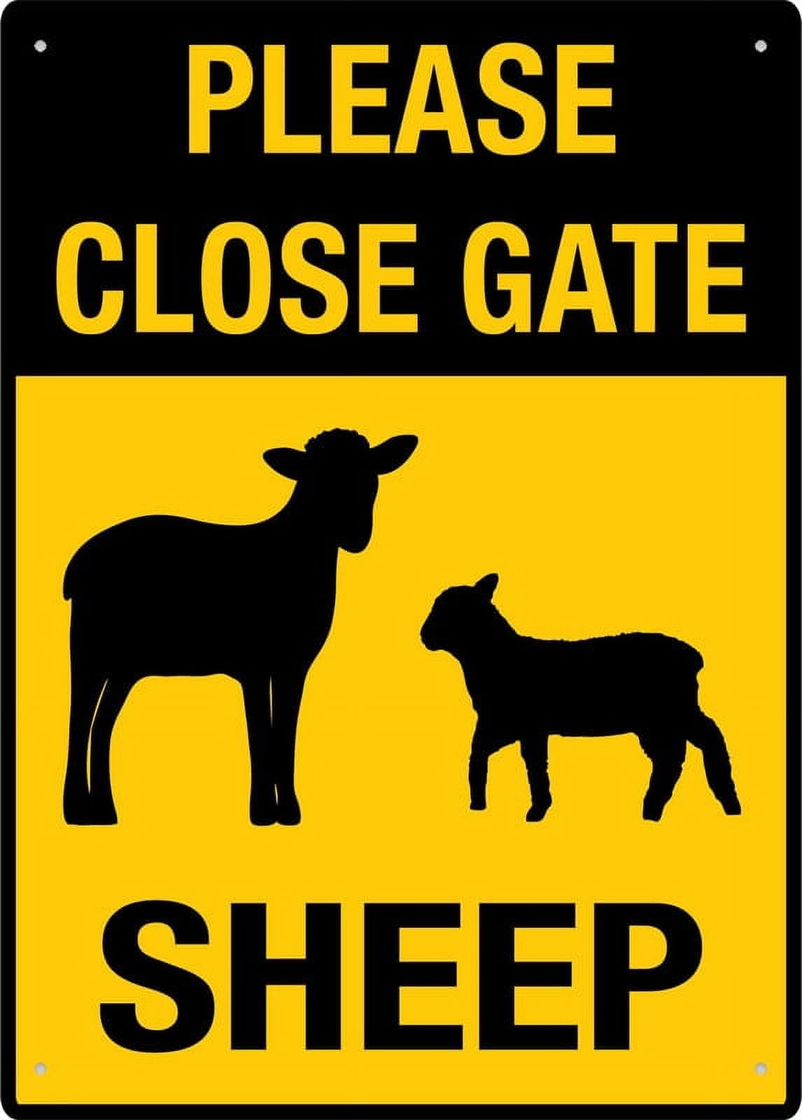 Please Close Gate Sheep Wall Art Decor Plaque for Cafe Farm Garage Garden Yard Tin Sign 8x12 Inch