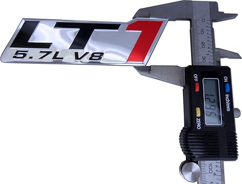 Miniatura 2 de ERPART LT1 5.7L V8 ROJO emblema de motor insignia de aluminio altamente pulido compatible con Chevy Corvette C4 Buick Camaro Pontiac Trans AM