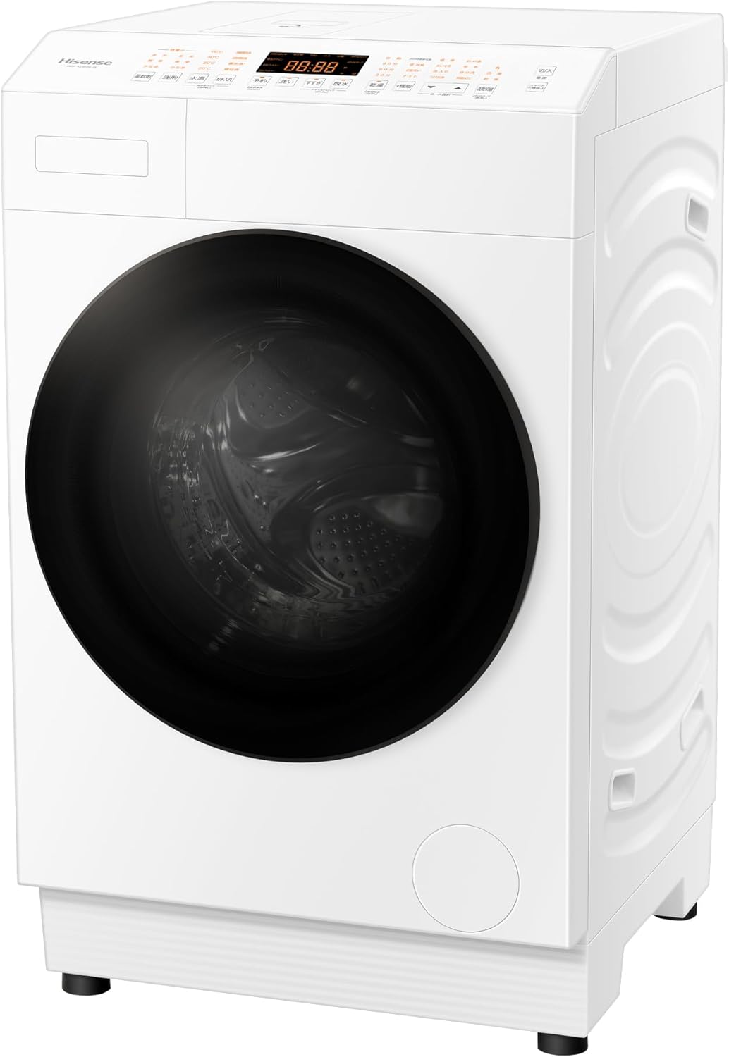 ハイセンス ドラム式 洗濯乾燥機 洗濯8kg 乾燥4kg 洗剤自動投入 コンパクト 大容量 自動槽洗浄 温水洗浄 60℃除菌コース スリム HWF-KD80SL-W ホワイト