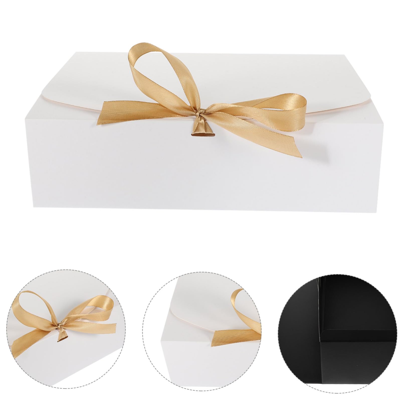 SHERCHPRY Weiß Karton Geschenkbox mit Schleife Faltbar und Vielseitig 10 Stück Schachteln für Hochzeit Geburtstag Kerzen und Parfüm Verpackung