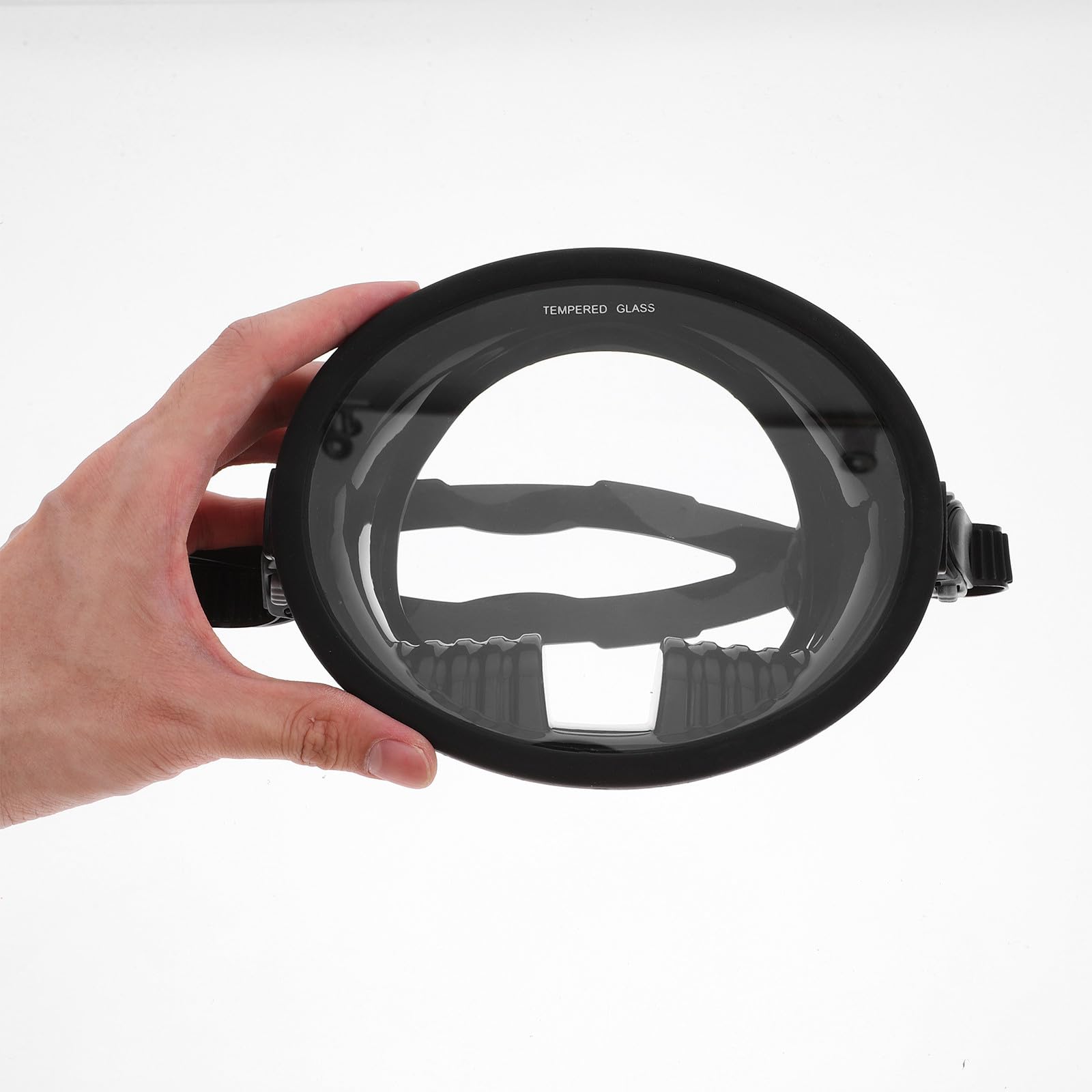 SEWACC Máscara de Buceo Antivaho Lente de Vidrio Templado y Silicona Cómoda, Diseño Panorámico para Natación y Buceo en Visión Amplia