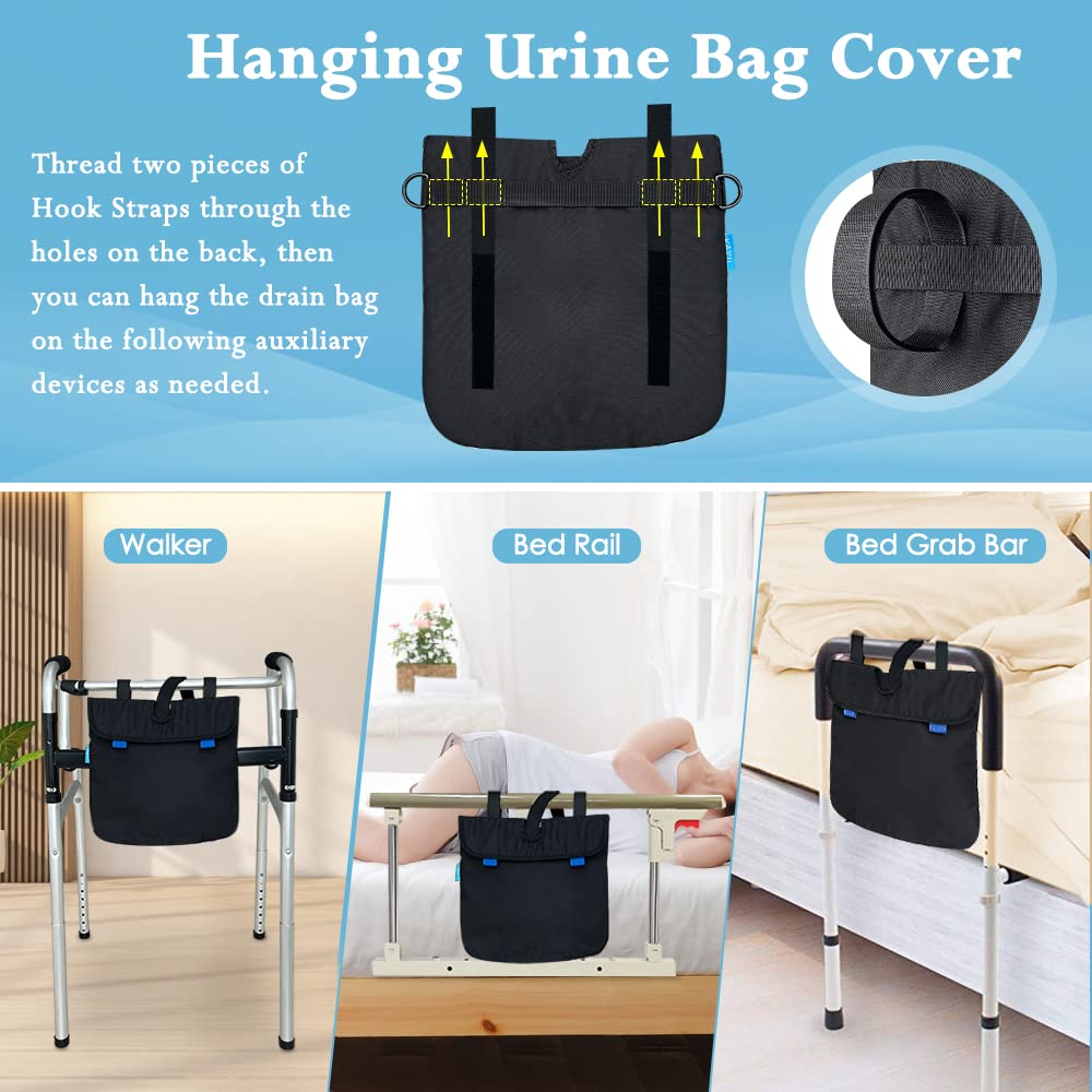 Soporte para bolsa de drenaje de orina con cubierta de tubo de catéter, funda segura para bolsa de almacenamiento de orina durante la noche para hombres y mujeres, correa ajustable para sillas de