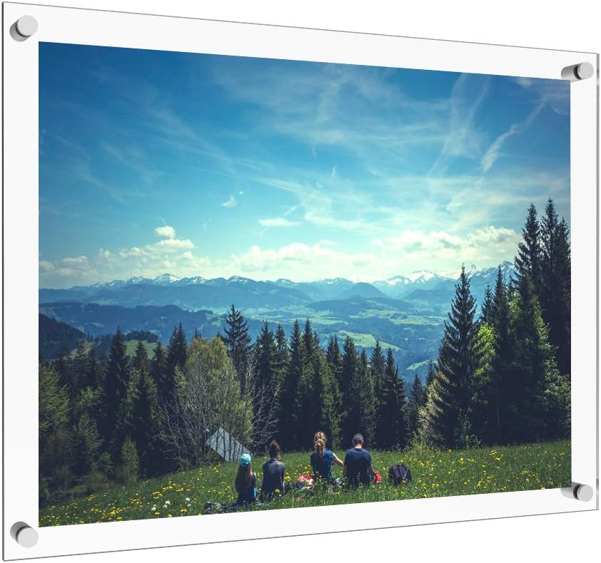 Clear Acrylic Picture Frame for Certificate and Photos 18x24, Large Floating Frame, Modern Photo Frames for Wall, Clear Acrylic Frames for Diplomas & Poster (Actual Size 20.68"x26.68")