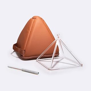 TOPFUND 11" Clear Crystal Singing Pyramid Sound Therapy Tools with Carrying Case and Quartz Suede Mallet