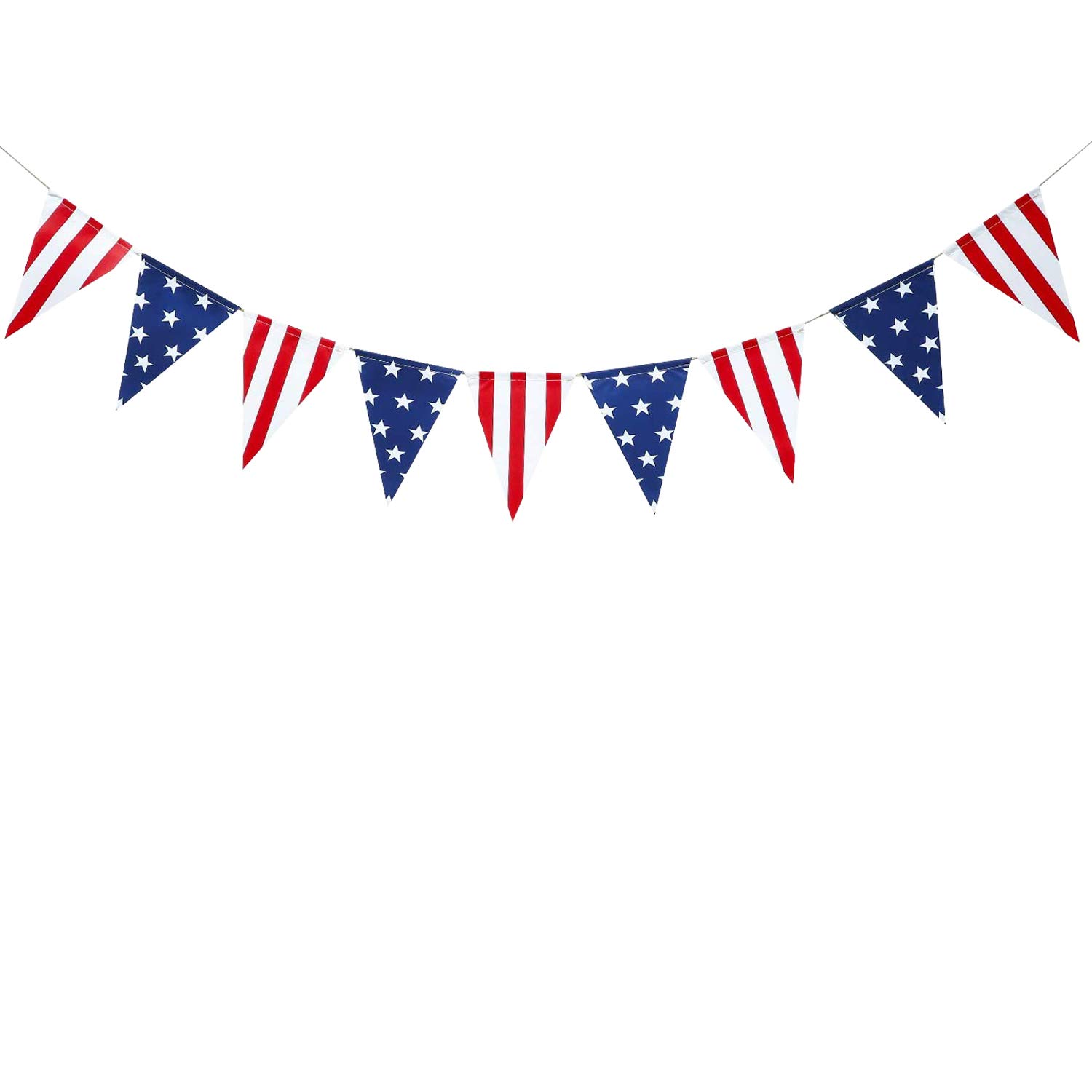 American Stars and Stripes Flag Bunting Garland USA Triangle Banner Patriotic Party Decoration for Fourth of July Independence Memorial Day Party Supplies