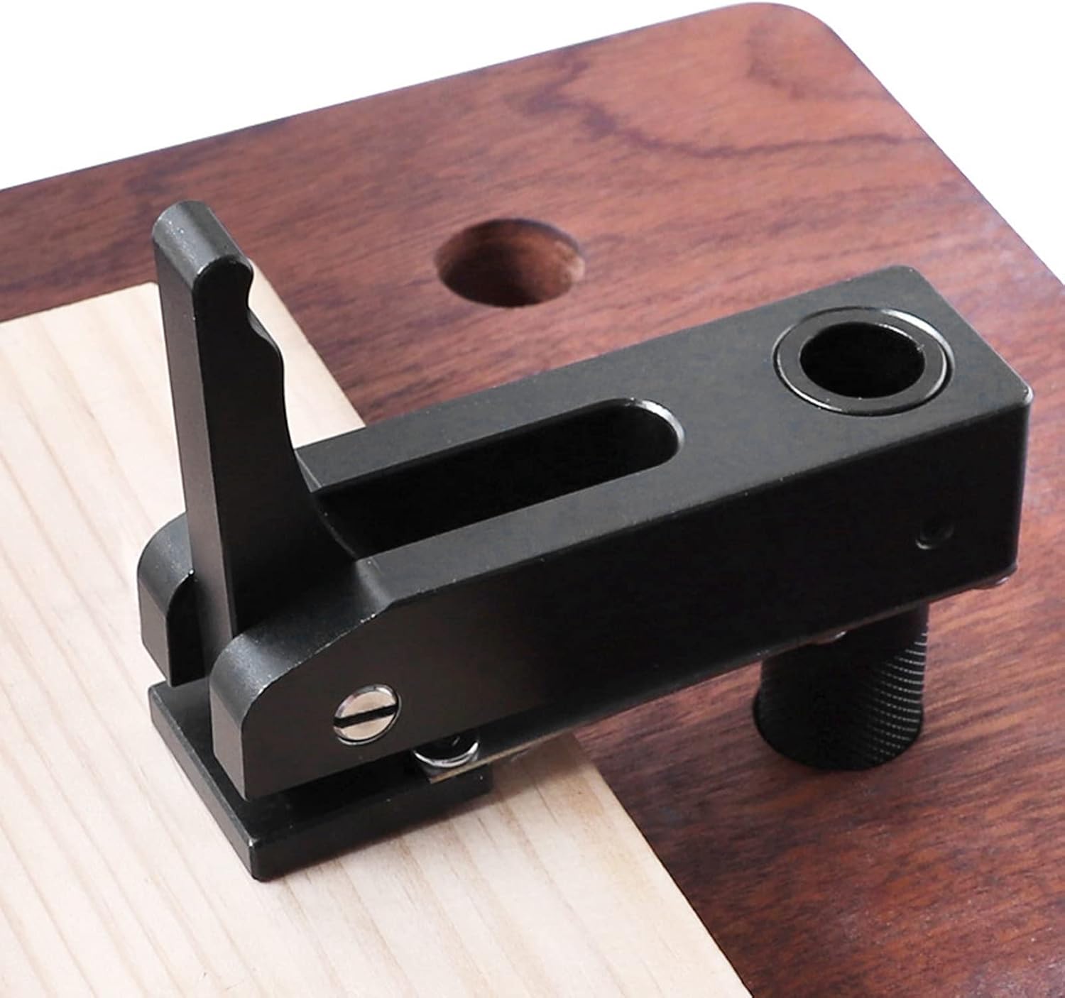 Aluminum Alloy Press Plate Clamp, 60mm Capacity 3 Position Toggle Fixture with Stainless Steel Cylinder for Fast Workbench Material Holding (19mm（3/4‘’）)