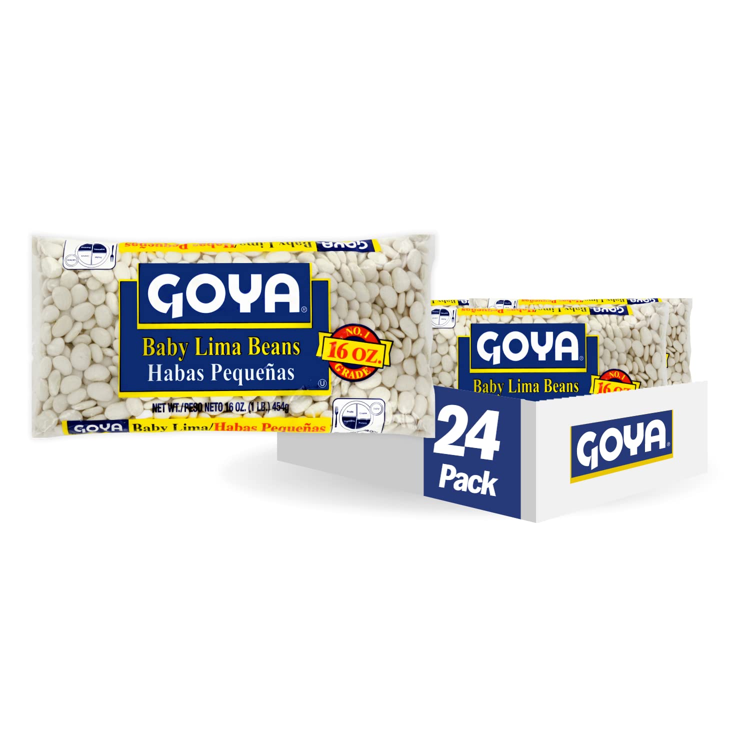 Goya Foods Baby Lima Beans, Dry, 16 Ounce (Pack of 24