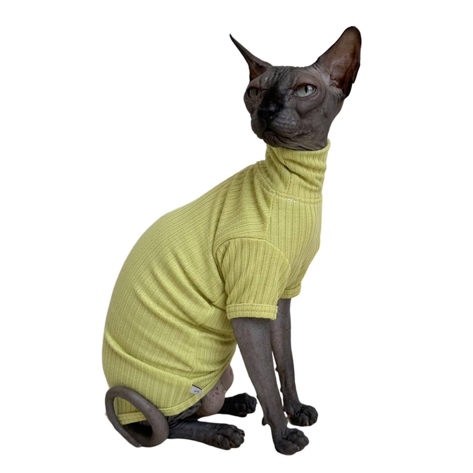Sphynx Cats Shirt Cat Turtleneck Cotton Sweater Pullover Kitten T-Shirts with Sleeves Cat Pajamas Jumpsuit for Sphynx Cornish Rex, Devon Rex,