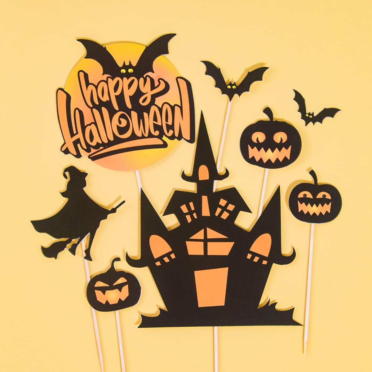 Halloween Cupcake-Topper – Bunte Picks & Geister-Deko Für Kuchen & Party