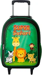 Mochila Rodinha Masculina Escolar Infantil Menino Reforçada Grande (Safari)