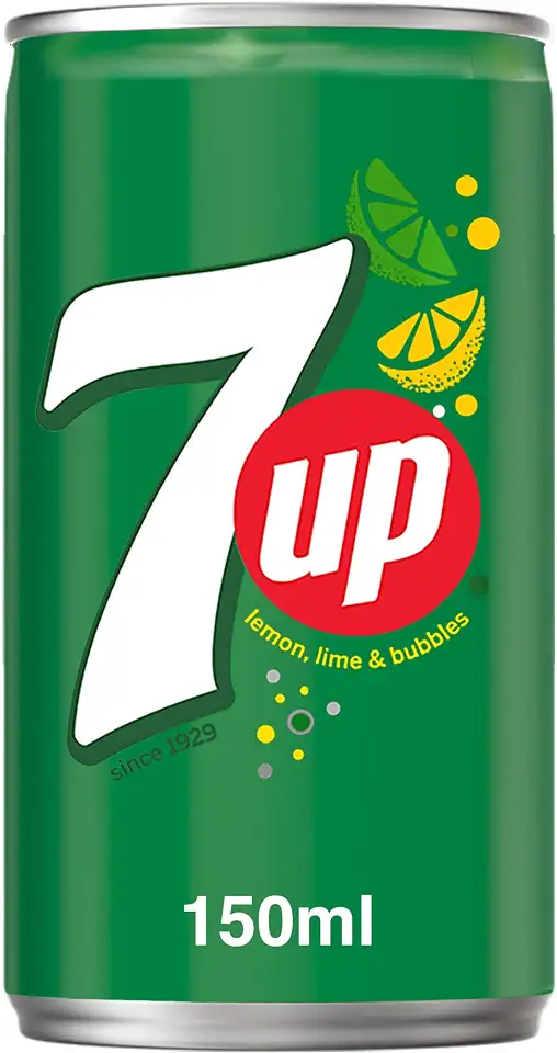 7UP Carbonated Soft Drink Can, 150ml, White