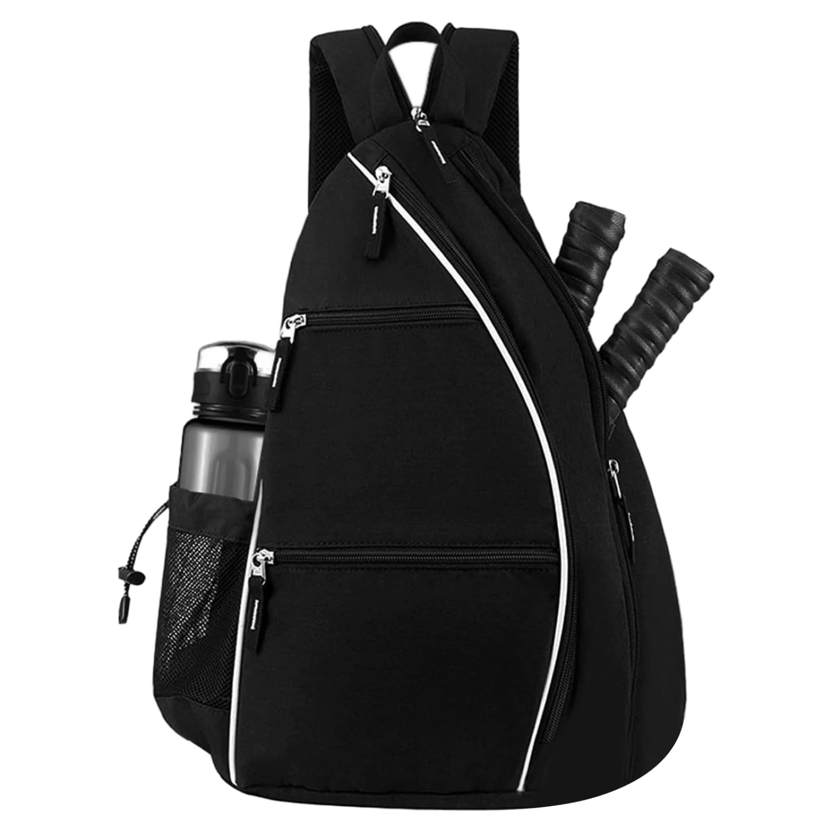 Odoukey Pickleball Bag, Large Multi-Pocket Tennis Backpack with Adjustable Strap, Shoulder Crossbody Handheld Zipper Sports Bag for Women Men
