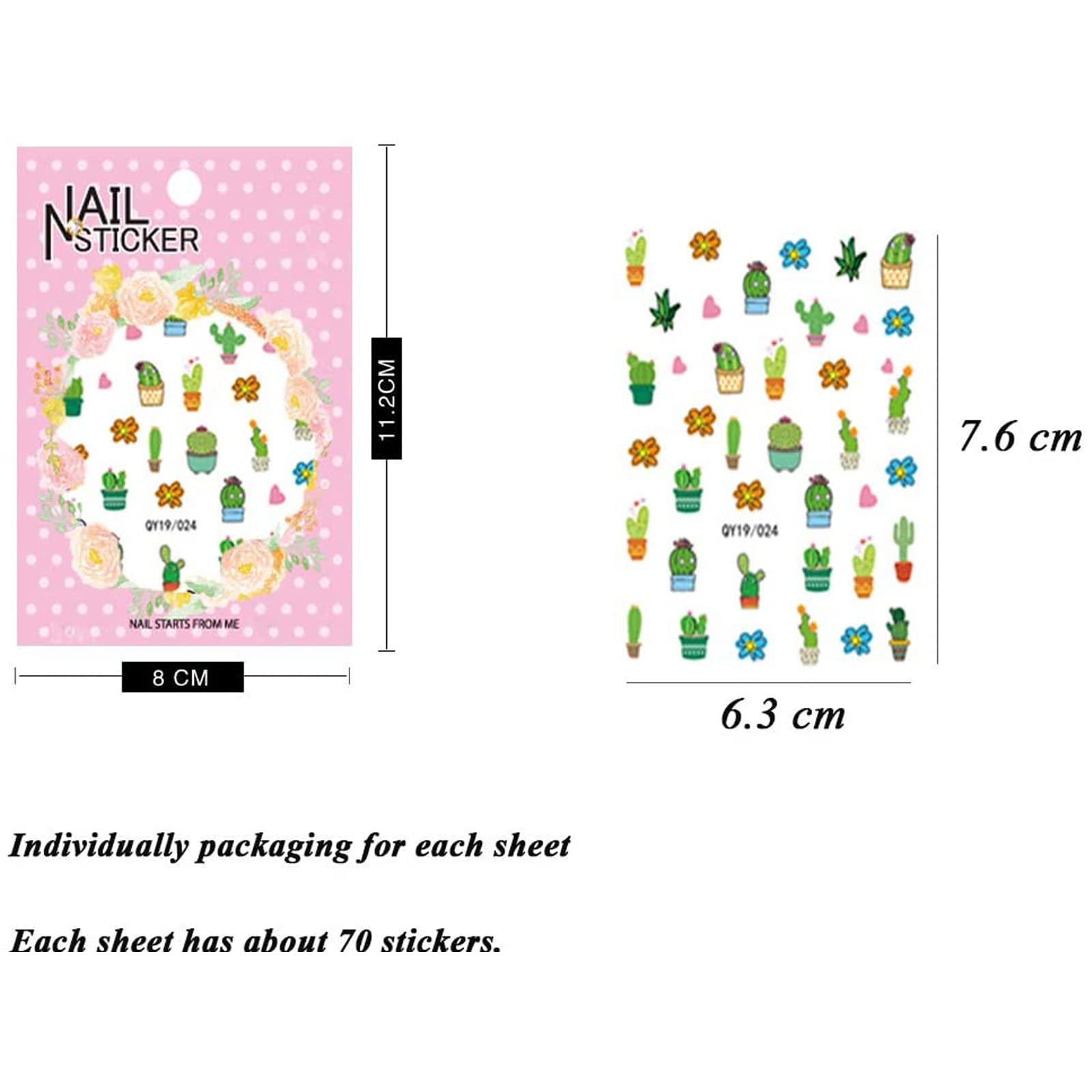 Pegatinas de uñas para mujeres y niñas pequeñas, 12 hojas autoadhesivas 3D, juego de decoración de uñas, incluye flores, hojas, animales, plantas, frutas, calcomanías de uñas para mujeres, niños y