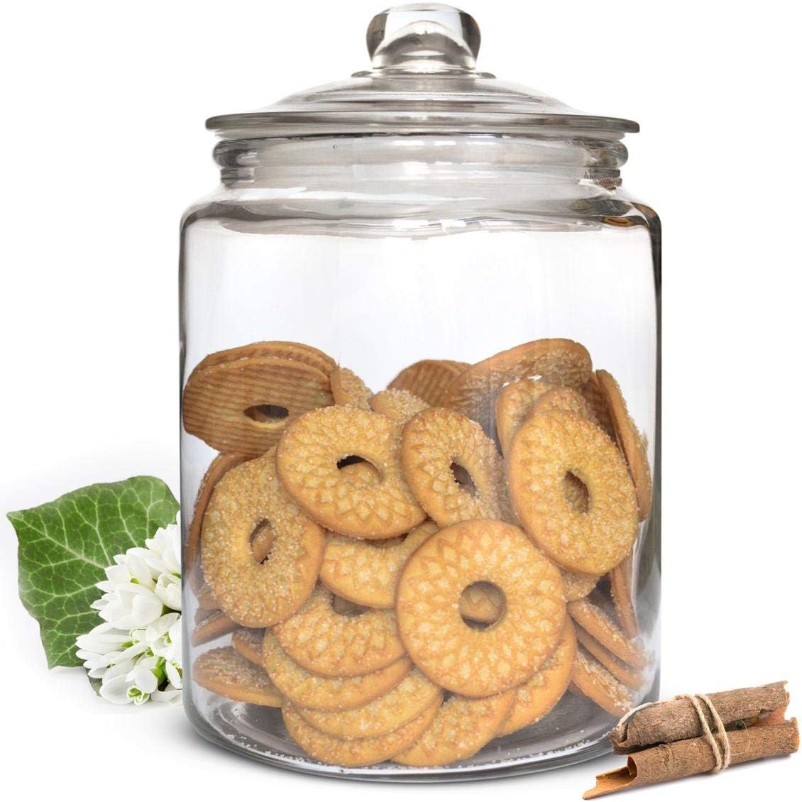 Grand Bocal En Verre Luminarc Avec Couvercle – Octime, Hauteur 24.5cm, Occasion