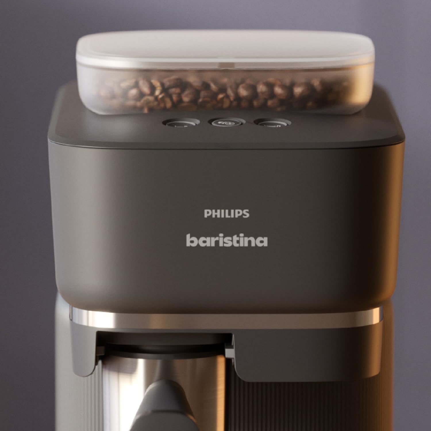 Philips Baristina Espressomaschine BAR300/60, 16-bar-Pumpendruck, automatisches Mahlwerk, kompakt, Schwarzgrau