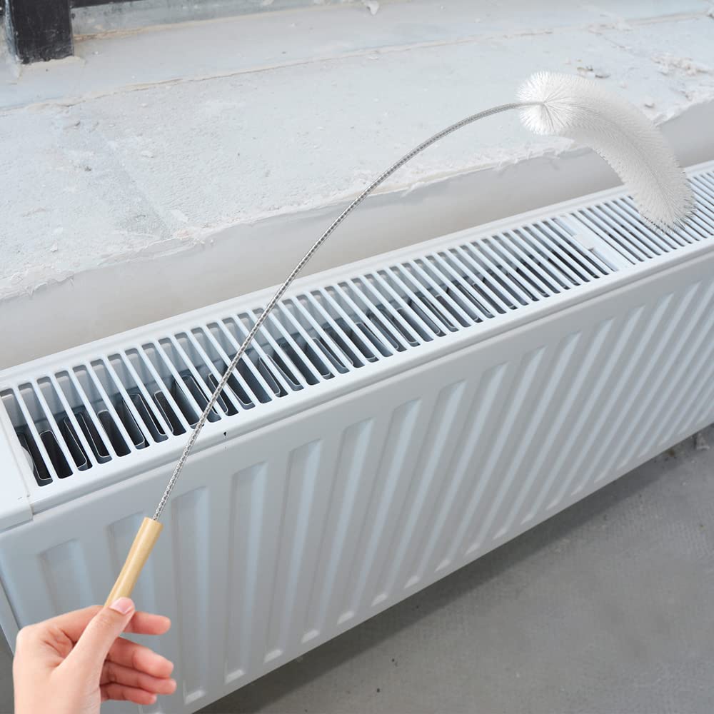 Gvolatee Spazzola per Caloriferi - 120 cm - Spazzole per Pulizia Radiatore con Fibre più morbide che sono più resistenti della lana - Pulisci,Spolverino Cattura Polvere per Radiatori